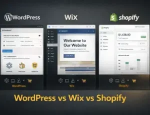 WordPress vs Wix vs Shopify comparison for small business websites