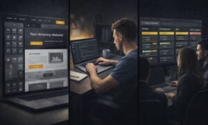 freelancer vs agency vs diy website comparison showing different website development approaches