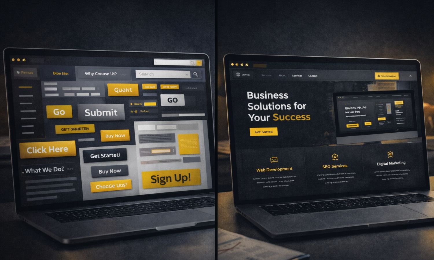 why most business websites fail due to poor structure and unclear messaging compared to optimized website