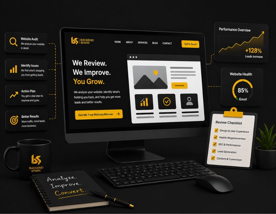 WordPress website design services in Delhi NCR offering a free website review to help startups and small businesses improve leads and conversions